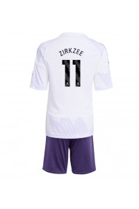 Manchester United Joshua Zirkzee #11 Jalkapallovaatteet Lasten Vieraspeliasu 2025-26 Lyhythihainen (+ Lyhyet housut)